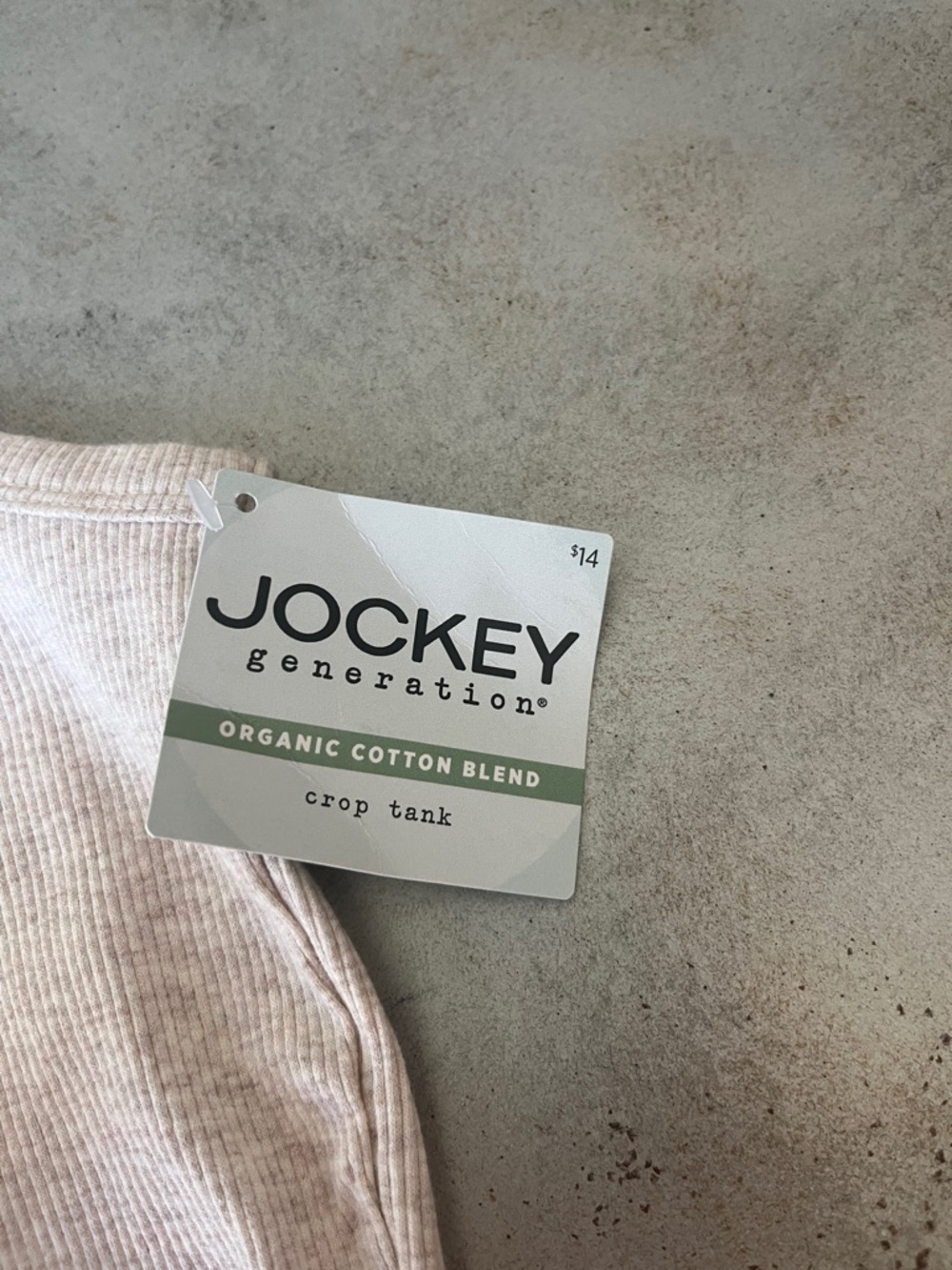 Jockey Cream Ribbed Crop Tank Top - Picture 2 of 3